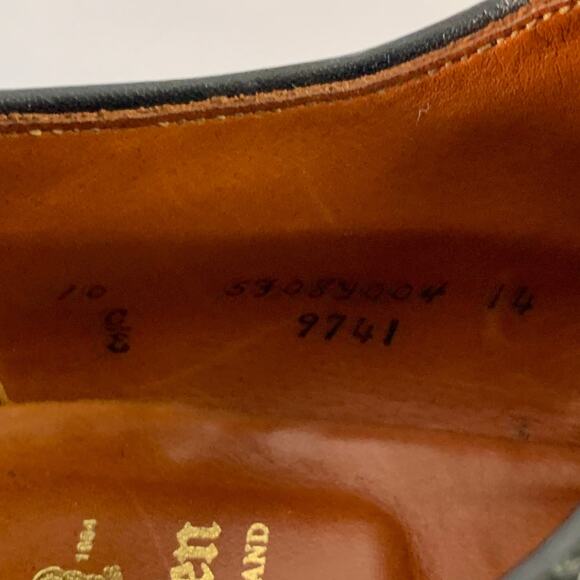 ALDEN Size 10 Black Perforated Cordovan Leather Wingtip Oxford Lace-Up Shoes - Picture 8 of 8